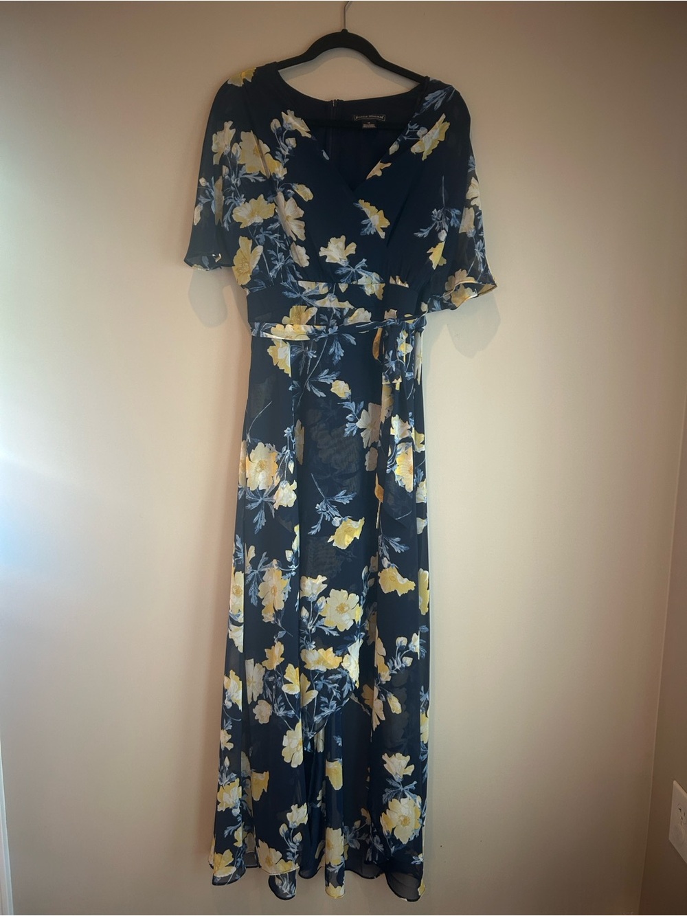 Jessica Howard Navy Maxi Dress with Yellow Floral Print